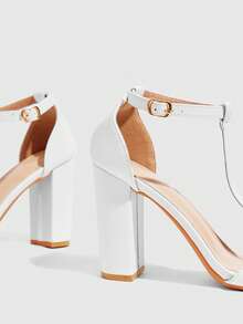 CUCCOO SZL 女士时尚红色缎面亮面水晶装饰双带套脚穆勒中跟凉鞋，舒适百搭，适合工作、约会、派对、度假等场合。 - 白色11 - 查看 5