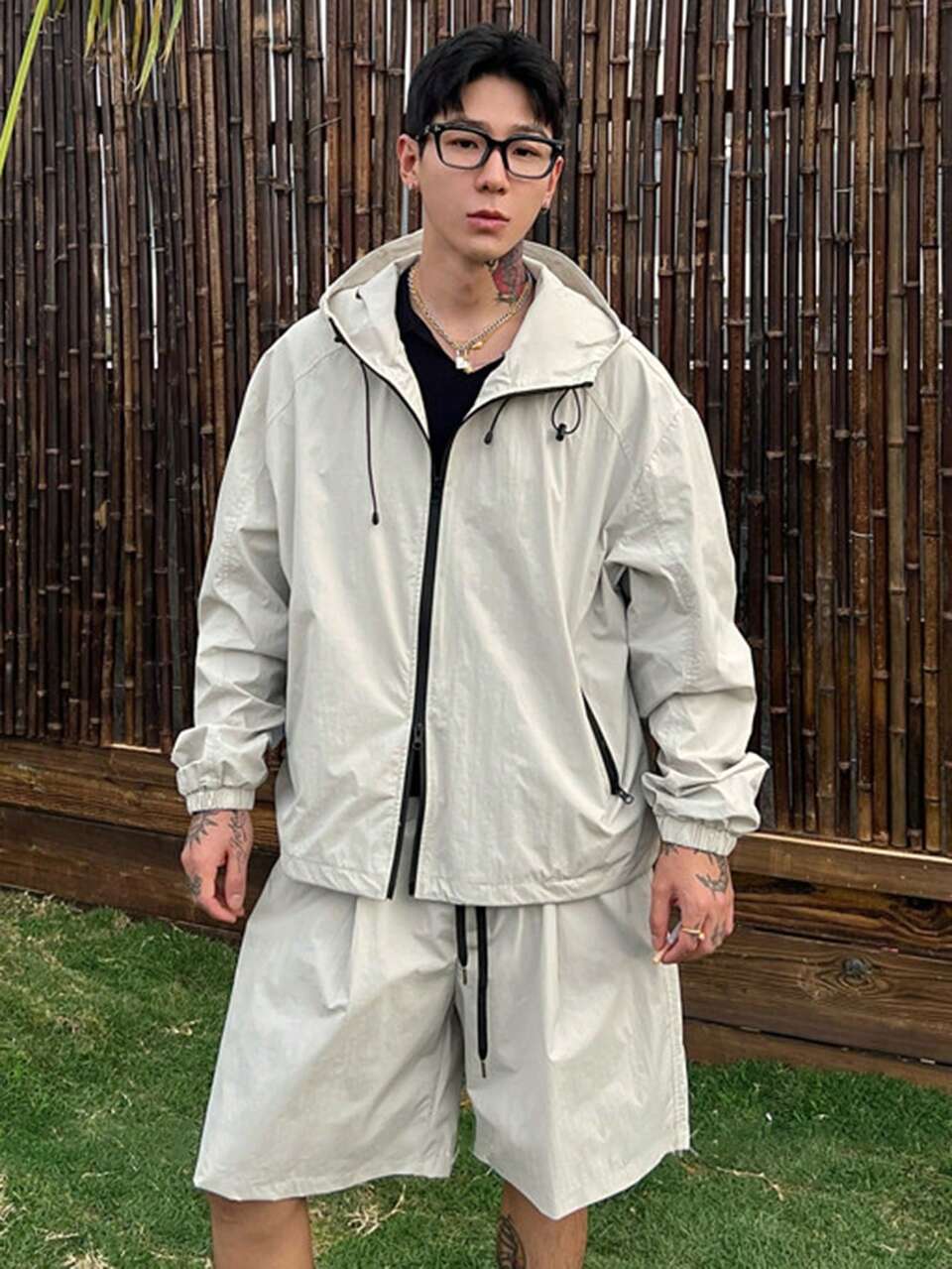 Men's Outdoor Jacket And Shorts Set, Spring/Summer