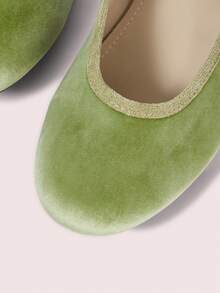 CUCCOO DOLLMOD French Word With Velvet Bow Mary Jane Female Retro Comfortable Women Wear Flat Dance Ballet Shoes Soft Sole Grandma Shoes Valentine's Day - Olive Green - View 7
