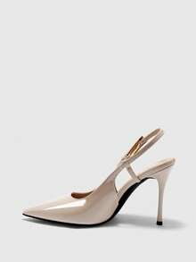 CUCCOO BIZCHIC Women's Back Strap Decor Bowknot High Heel Pumps, Wine Red Color Spring Shoes Spring Break Easter For Christmas Spring Shoes - apricot PU - View 10