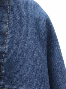 DAZY Đầm denim không tay, kiểu đầm thanh lịch Pháp dành cho nữ, mùa hè. - Màu xanh lam - Xem 7