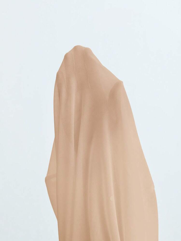 SHEIN Maija 女性用 無地 ミニマリスト カジュアル スタンドカラー シアー 長袖トップ 透け感 メッシュトップ 長袖 トランスペアレントトップ