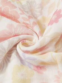 Cozy Pixies 三件套新生儿纯棉褶皱布襁褓毯，柔软舒适，小碎花印花棉布毛巾，春夏款，通过 Oeko-Tex 认证 - 彩色 - 查看 12