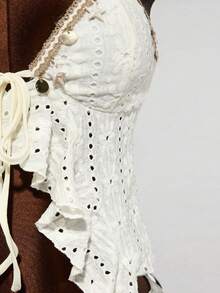 Mistrie Sexy Bohemian Style Shell Star Charm Asymmetrical Forked Halter Top - Apricot - View 7