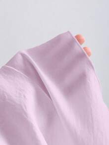 SHEIN Sweetro 法式浪漫初秋时尚公主风花瓣袖连衣裙，精致腰部设计，不对称裙摆，优雅派对可爱纯白女装 - 紫色 - 查看 4