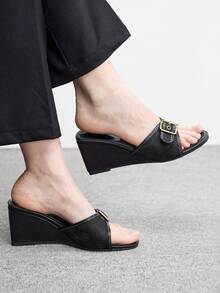 CUCCOO BIZCHIC 女士水钻装饰休闲厚底凉鞋 - 黑色 - 查看 7