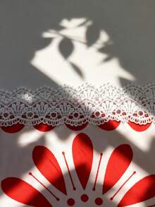 GlowEve 女士优雅无袖蕾丝拼接收腰红色波西米亚复古印花连衣裙，适合海滩度假和乡村风格穿着。 - 紅色 - 查看 6