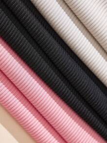 Snug Zone 3pcs Women's Solid Color Lace Patchwork Bow Tie Casual Tops - Multicolor - View 2