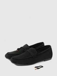 Sleekvia Women's Metal Decor Casual Versatile Flat Shoes - Black - View 10