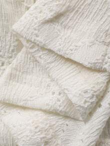 DAZY Áo khoác cardigan nữ màu trắng, kiểu dáng thường ngày, chất liệu jacquard đục lỗ, họa tiết hoa và phong cách lễ hội âm nhạc, thích hợp cho kỳ nghỉ hè, du lịch biển, phù hợp cho mùa xuân, hè, thu và năm 2000. - Màu be - Xem 7