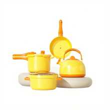 MINKOJA 38PCS Yellow And Pink Children's Play Kitchen Set, Simulated Kitchenware Set For Children's Role-Playing Kitchen Utensils - Multicolor - View 5