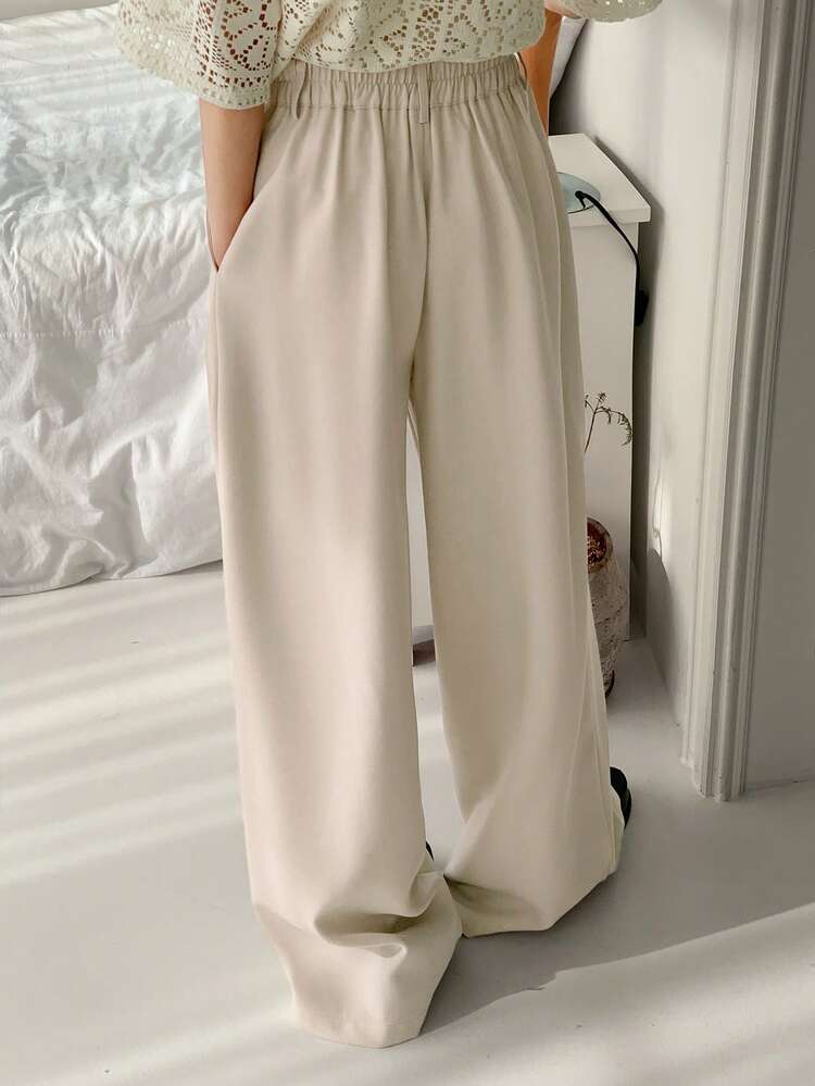 Tween Girls' Solid Color Pleated Loose Casual Pants