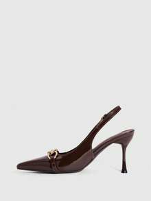 CUCCOO SZL Women's Sexy Pointed High Heels Nightclub Versatile Stiletto Shoes - Coffee Brown - View 9