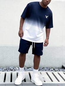 HIMLAND Conjunto de camisetas casuales y elegantes con estampado para hombres - Blanco y Negro - Ver 4