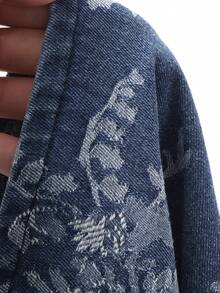 DAZY 无袖牛仔连衣裙，女士方领收腰长款牛仔连衣裙 - 藍色 - 查看 7