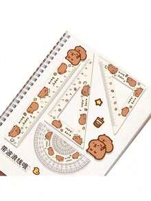 4pcs/Set Capybara Acrylic Ruler Set: High-Quality Protractors, Rulers, And Compasses - Perfect For Schools Or Offices - Make Your Workspace Full Of Fun! Back To School - Multicolor - View 9