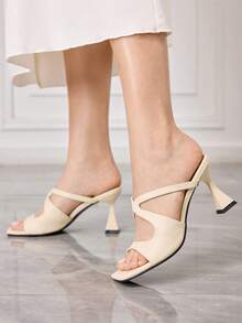 Sleekvia Women's High Heel Sandals - White - View 5