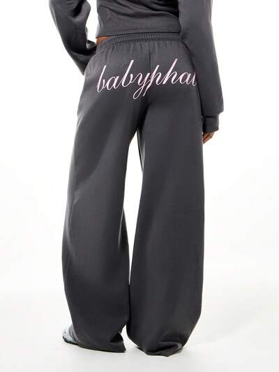 BABYPHAT Logo Print Wide Leg Sweatpants With Elastic Waistband And Relaxed Fit For Casual Comfort And Loungewear