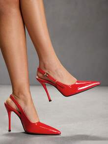 CUCCOO SZL Giày cao gót nữ kiểu dáng tối giản, màu trơn, thích hợp cho mùa xuân và Giáng sinh. - Lớn đỏ - Xem 7