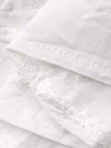 DAZY Women's V-Neck Textured Fabric Dress, Elegant Vacation Style, Summer - White - View 9