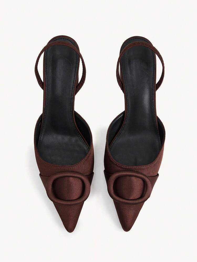 CUCCOO CHICEST Women's Pointed Toe Thick Heel High Heels, Satin Design, Elegant Sexy Formal Shoes For Commuting, Dating, Afternoon Tea, Party, Evening, Daily Wear Summer Shoes Wedding Shoes Bride Shoes