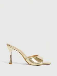 CUCCOO SZL Giày sandal cao gót nữ mùa xuân - Vàng - Xem 4