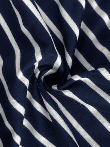 Plussiva Gaun Kasual Longgar Bergaris untuk Ibu Hamil, Ukuran Besar - Royal Blue - View 8