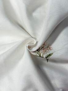 Franclia 精致法式碎花方领花瓣袖单排扣腰部荷叶边连衣裙设计 - 杏色 - 查看 5