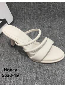 CUCCOO BIZCHIC Women's Fashionable Elegant Round Toe Thin Strap High Heel Slippers Summer Shoes - Apricot - View 15