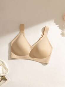 NudeFit Seamless Wireless V-Neck Backless Fashion Bra For Women - Apricot - View 6