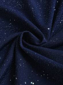 Sweetra Áo tank top nữ dáng ôm eo, chất liệu vải bóng mới, thanh lịch, thích hợp mặc đi làm hàng ngày, mùa thu. - Màu xanh hải quân - Xem 5