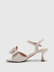 CUCCOO BIZCHIC Giày sandal cao gót thời trang, đa năng, thanh lịch với nơ trang trí dành cho nữ, thích hợp cho mùa hè. - Màu be - Xem 10