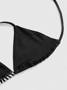 ROMWE Avant Áo bikini nữ kiểu thể thao cổ điển gợi cảm với họa tiết ngôi sao năm cánh thêu. - Nhiều màu - Xem 4
