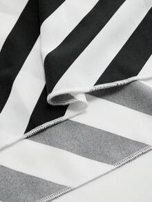 Franclia 女士优雅条纹长款吊带裙 - 黑與白 - 查看 5