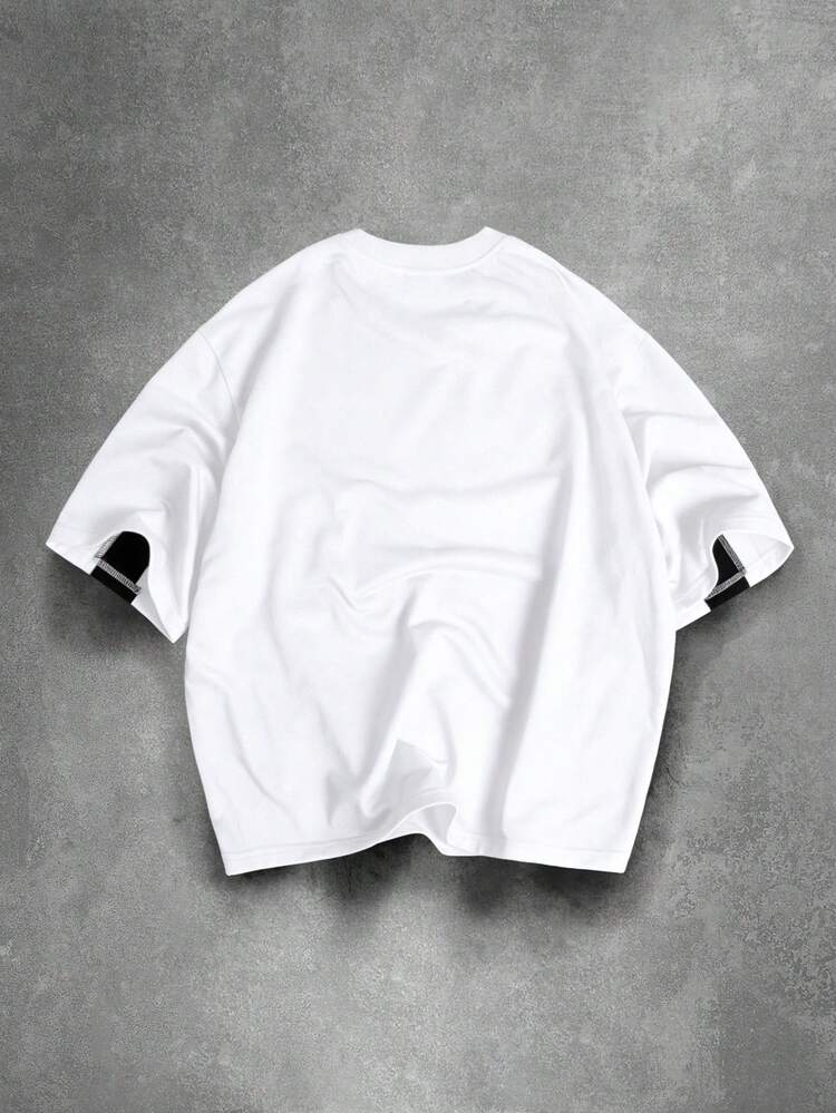 Oversized Tee With Contrast Side Panels
