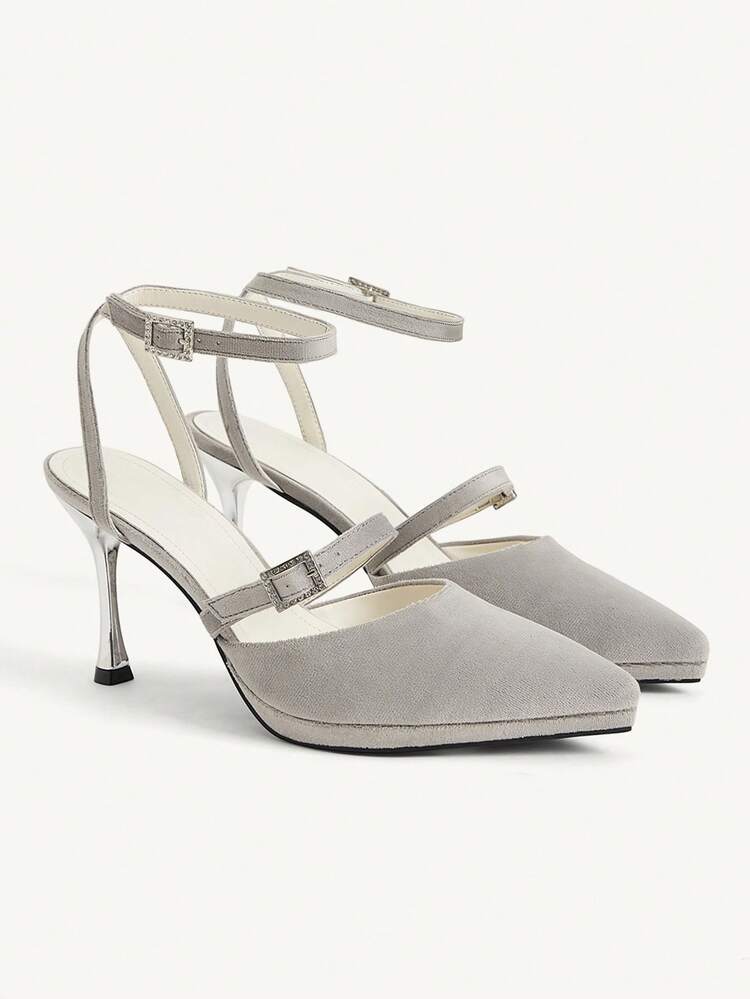 CUCCOO CHICEST Women's Fashionable Elegant Commuter Buckle High Heels Wedding Shoes Spring Shoes Bride Shoes