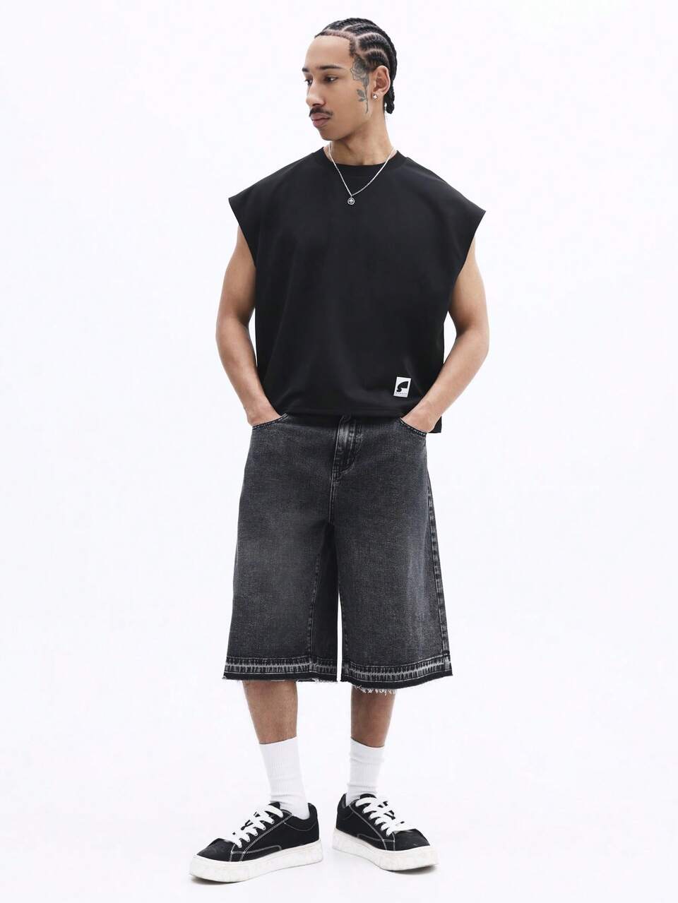 Camiseta sin mangas con cuello redondo