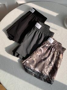 SHEIN PETITE CURVE 新款加大码女装娇小女孩夏季休闲多件装纯色及印花简约休闲短裤，适合娇小女性。高腰设计让您看起来更苗条，腿部更修长，适合娇小女性。适合所有季节和场合，居家休闲，适合娇小女孩和女性，夏季喇叭裤，夏季喇叭裤，夏季服装，夏季度假服装，女士长款夏季裤，春季服装，休闲裤，夏季高腰显瘦裤，女士休闲裤，女士性感裤，狂欢节服装，2026年狂欢节女士造型，2026年狂欢节女士服装，狂欢节服装 - 彩色 - 查看 5