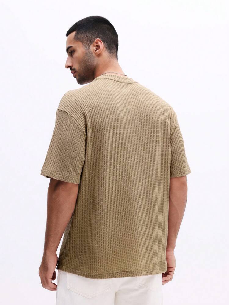 Oversized Ribbed Crew Neck Tee