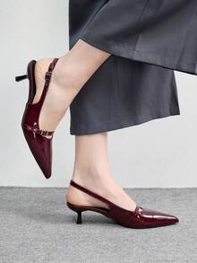 CUCCOO BIZCHIC 女士春季日常穿着高跟鞋 - 酒紅色 - 查看 3