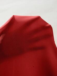 Breezaya 无袖圆领纯色休闲通勤连衣裙，收腰设计，开衩下摆，适合女性穿着，长款设计。 - 紅色 - 查看 8