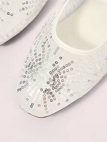 CUCCOO DOLLMOD Women's Shoes Mesh Embroidery Decorative Flat Bottom Mary Jane - White - View 7
