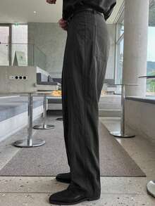 DAZY 男士灰色短袖衬衫和裤子套装，春夏款 - 灰色 - 查看 4