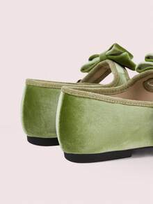 CUCCOO DOLLMOD French Word With Velvet Bow Mary Jane Female Retro Comfortable Women Wear Flat Dance Ballet Shoes Soft Sole Grandma Shoes Valentine's Day - Olive Green - View 10