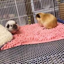 Soft Coral Fleece Pet Carpet/Mat - Highly Absorbent, Suitable For Rabbit Cages, Provides Comfortable Sleeping Environment For Small Animals - Multicolor - View 3
