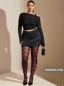 SHEIN BAE Quần legging xuyên thấu cỡ lớn, gợi cảm cho ngày Valentine và mùa hè. - Màu Tím - Xem 8
