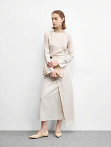 CUCCOO BIZCHIC 女士鞋履，米色漆皮尖头鞋，水钻搭扣镂空装饰，百搭优雅的套脚乐福鞋，适合通勤和日常穿着 - 米色 - 查看 5