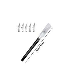 1PC Aluminum Alloy 5 Blades Replacement Precision Engraving Pen Engraving Tool Carving Tool Black Handle For Adults Artists DIY Craft Woodworking Rubber Stamp Making Art Design Hobby Supplies Engraving Tool Set Craft Tools Creative Gift Carving Kit Precision Tool - black - View 4