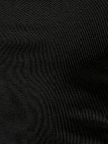 MUSERA ESSENTIALS 罗纹圆领修身上衣，基础休闲款，适合机场、度假、秋季、返校、秋冬、圣诞节等场合，优雅春夏皆宜。 - 黑色 - 查看 6