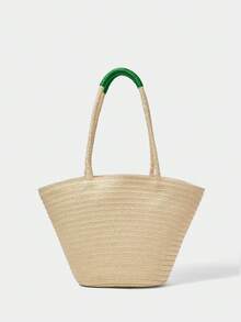 SHECARRY Women's Tote Bag, Shoulder Straw Bag. - Multicolor - View 4